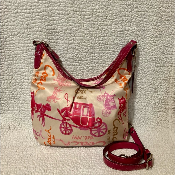 COACH F14891 HORSE & CARRIAGE PLEATED 2-WAY HOBO - Picture 12 of 14